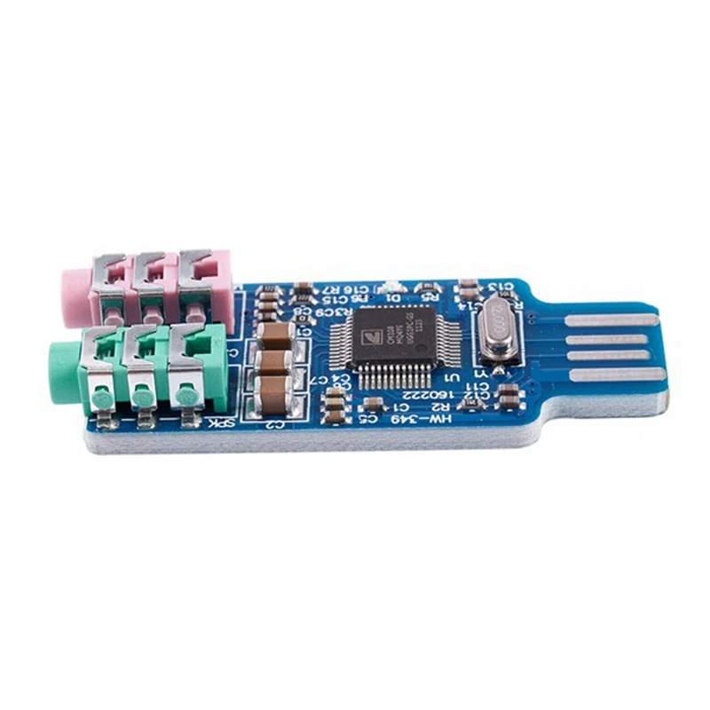 4Pcs Free Driver USB Sound Card CM108 USB Sound Card Chip Blue