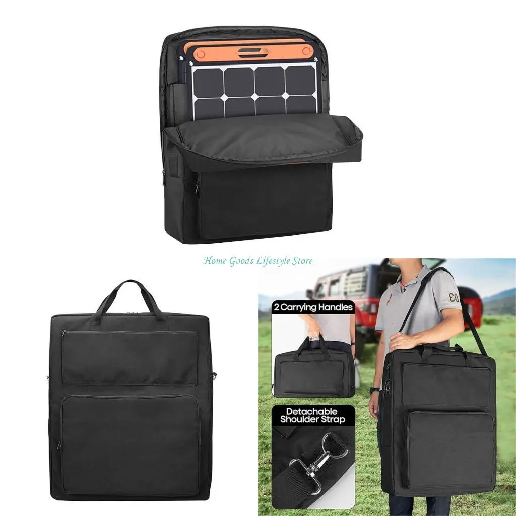 

E74E Portable Solars Panel Carrying Bag for Ankers SOLIX PS100 PS200 Includes Handheld Pockets for Accessories and Cables
