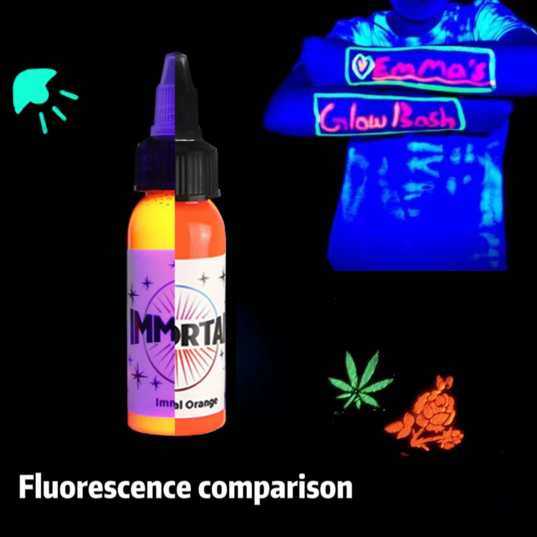 8pcs Fluorescent Tattoo Ink, Professional Tattoo Pigment, Tattoo Painting Tattoo Supplies, Professional Supply For Body Art,