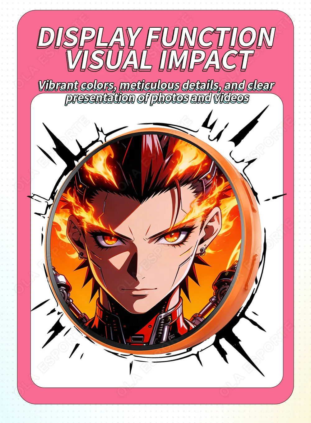 Verbessertes Sound-Smart-Bluetooth-Anime-Digital-E-Abzeichen Elektronisches Merchandise-Abzeichen Digitaler Pin Anime Dynamisches Display E-Abzeichen HT30 – Detail 2