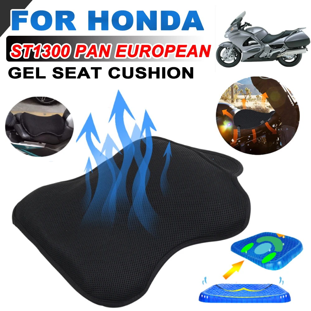 For Honda ST 1300 ST1300 Pan European ST1300A 2002-2023 Motorcycle Accessories Breathable Pressure Relief Gel Seat Cushion Cover