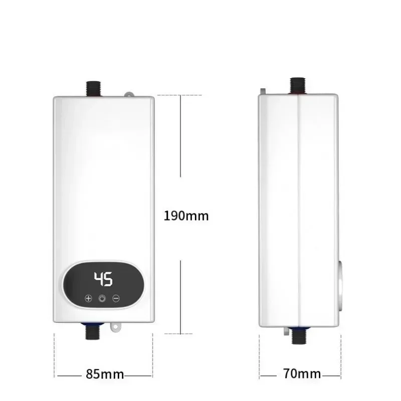 4500W Electric Water Heater Mini Tankless Instantaneous Water Heater Kitchen Bathroom Shower Hot Water Fast Heating