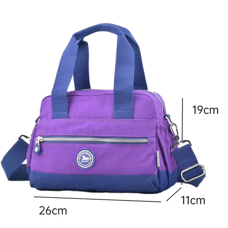 Large Capacity Leisure Travel Nylon Washable Cloth Bag Lightweight Waterproof One Shoulder Crossbody Women Bag Middle aged