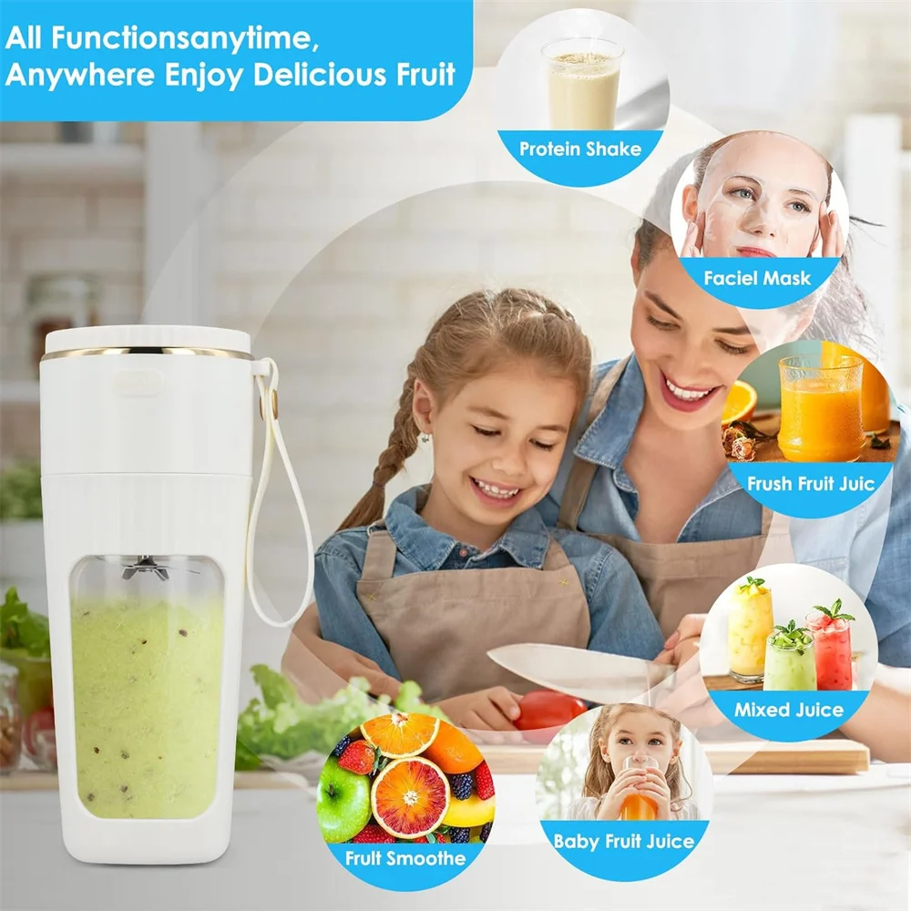 340ML portable Juicer Wireless with straw Electric Blender for juice milkshake ce cube food supplement Smoothie Mixer