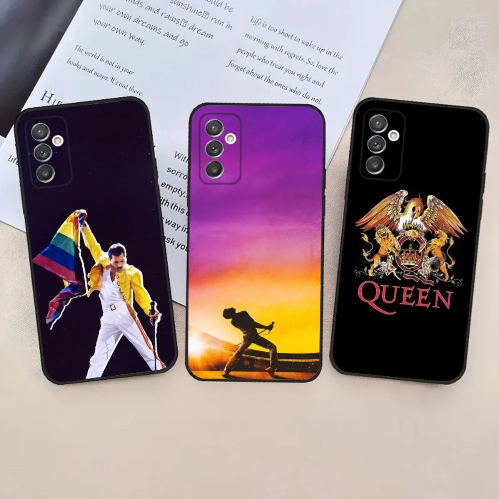 Freddie Mercury Queen Phone Case For Samsung S24,23,22,30,21,10,9,Ultra,Plus,Lite,FE,5G Black Soft Case