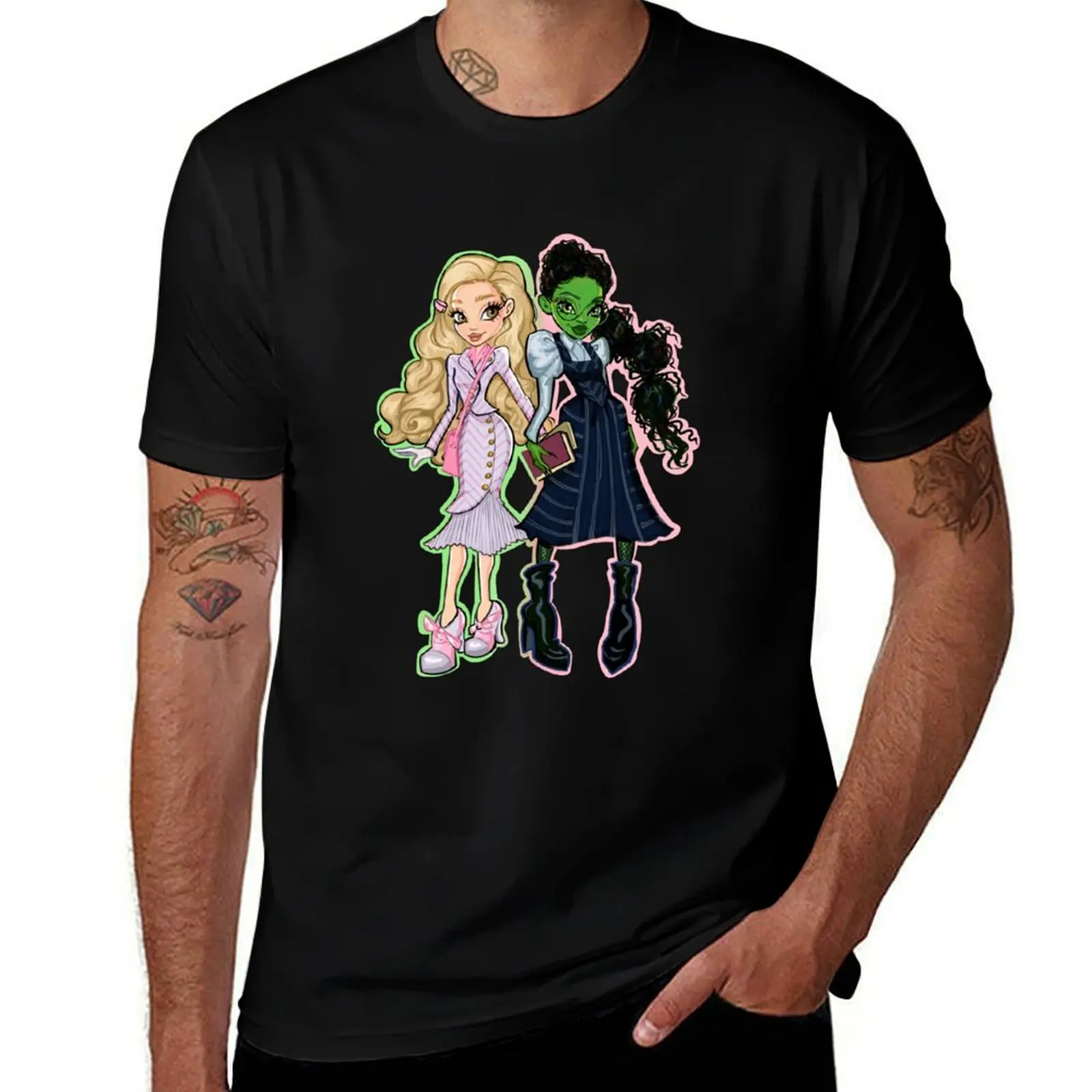 

Elphaba and Glinda T-Shirt cotton t shirt man t shirts cotton 100% t shirt man cotton T-Shirt