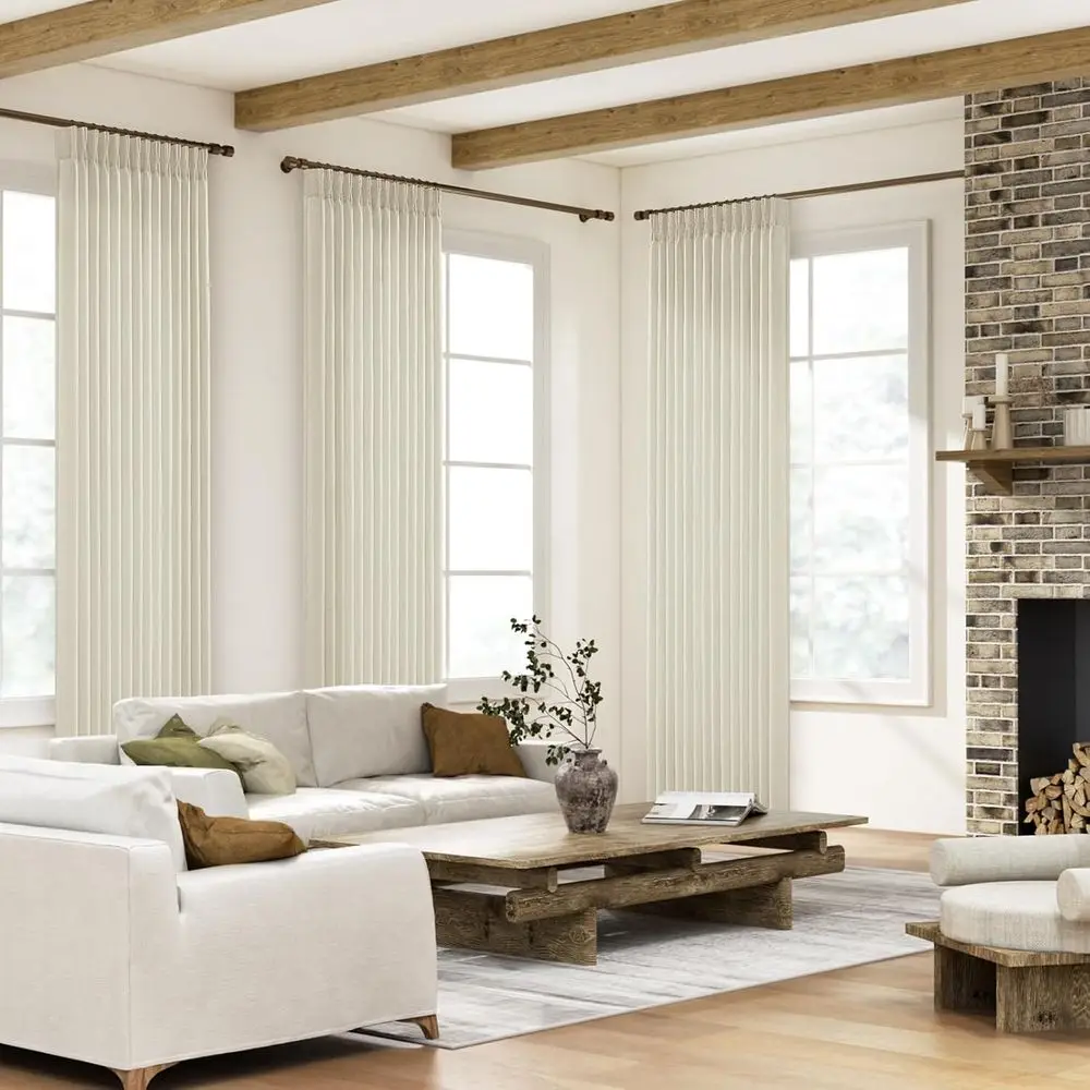 Extra lange Faltenvorhänge aus Birkenleinen, 102 Lichtfilter, Boho-Stil, Privatsphäre für Wohnzimmer und Schlafzimmer