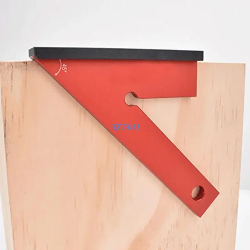 

E15A 45° Measuring Ruler Woodworking Measurement Tool Triangle Ruler Protractor Aluminum Scribing Ruler