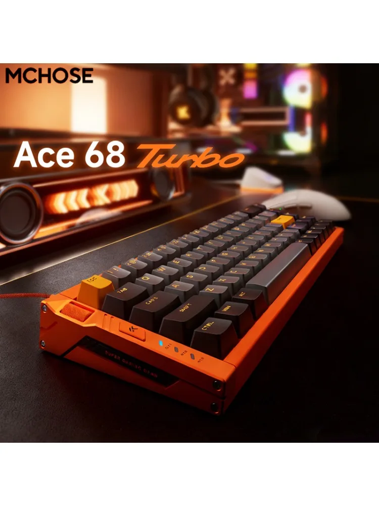 Klawiatura MCHOSE Ace68 Turbo z przełącznikami magnetycznymi, 16 tys. przełączników, stop aluminium, precyzja 0,001 mm, klawiatura e-sportowa, ergonomiczna, niskie opóźnienie, klawiatura dla graczy. — zdjęcie produktu 7