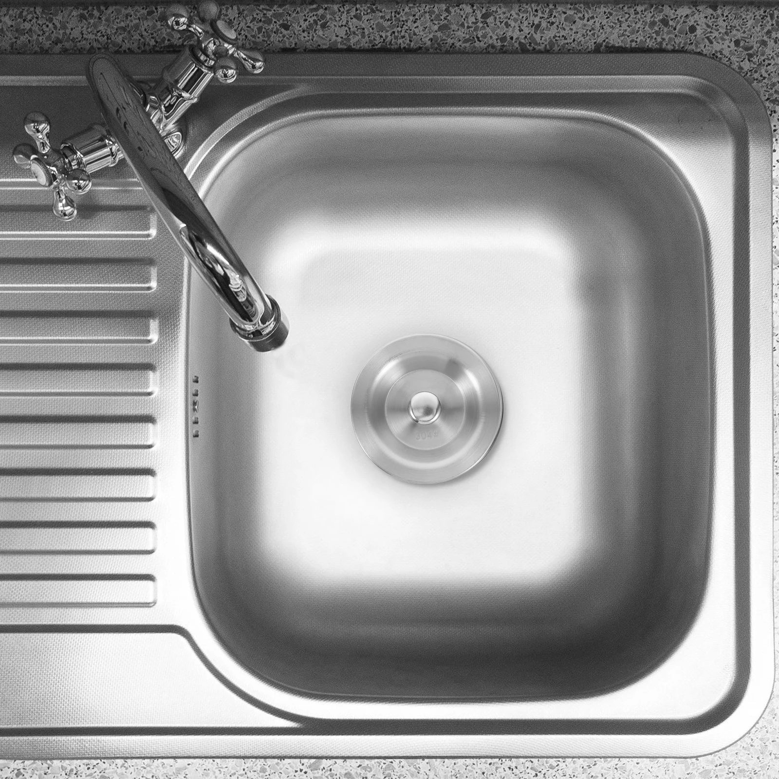 

Stainless Steel Sink Cover Drain Protector Watertight Seal Double Slot Cap Kitchen Hole Strainer Stopper Basin Sink Accessories