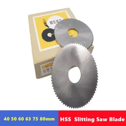 40 50 60 63 75 80mm Slitting &Slotting Saw Blade HSS Steel Circular Cutting Disc for CNC Slitting Machine Metal PVC Cutting Tool