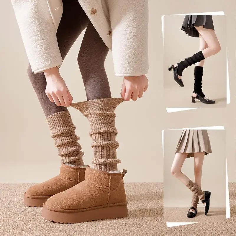 1Pairs Women Leg Warmers Winter Girl Female Leg Cover For Gym Fitness Nylon Latin Dance Ballet Yoga Loose Socks Long Stocking