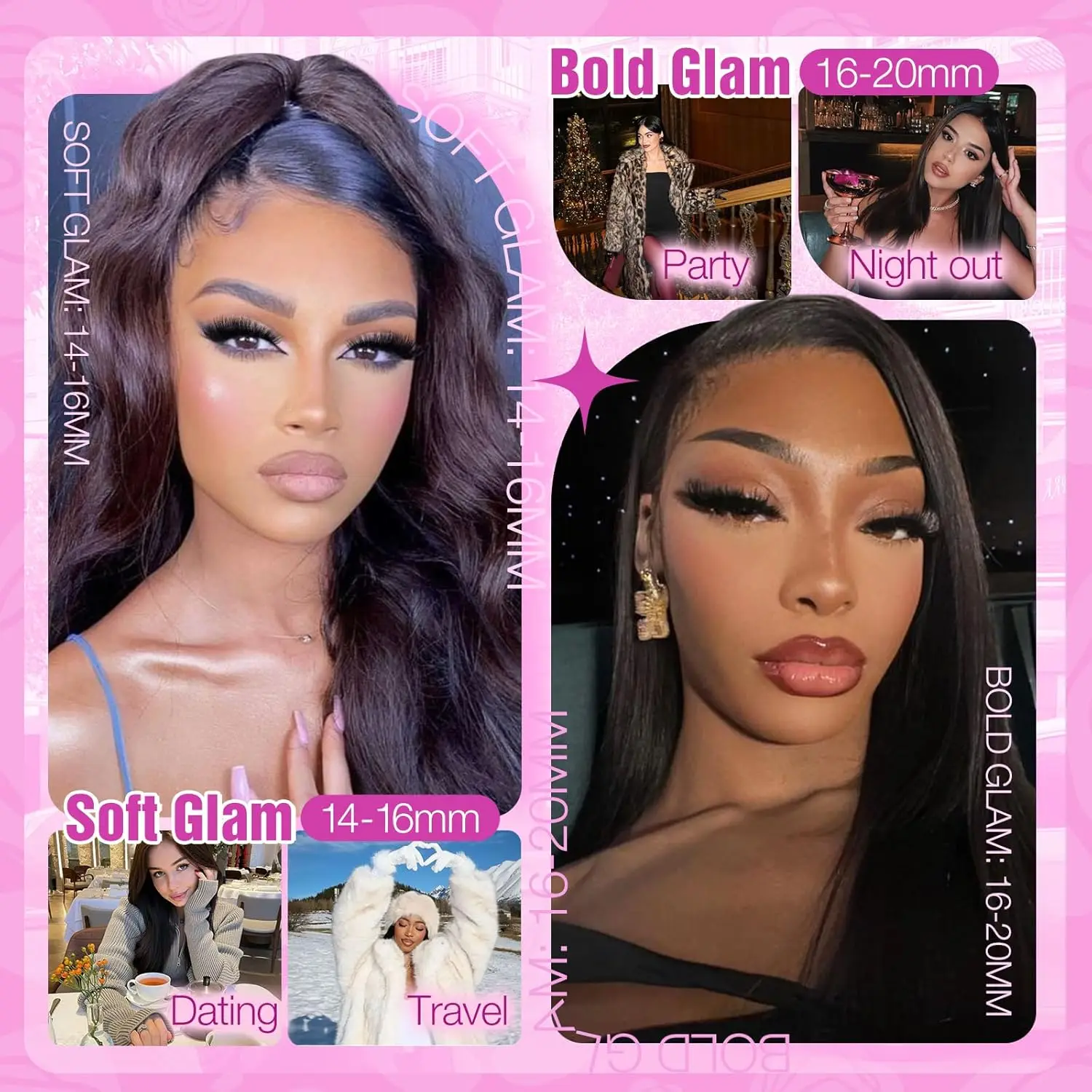 Clusters de cils moelleux, volume 200D, cils individuels vaporeux de 14 à 20 mm, extensions bouclées D, 240 pièces de bricolage pour débutants