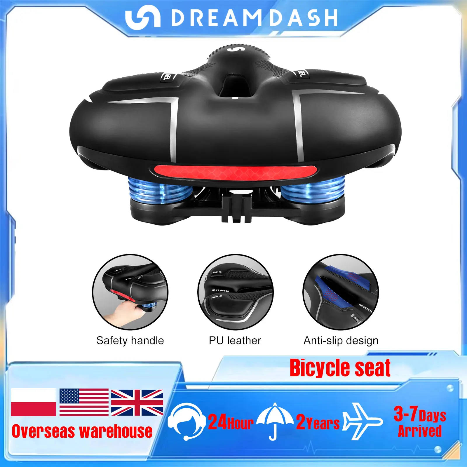 

Dreamdash Bicycle Seat MTB Road Bike Saddle Big Butt Bike Memory sponge Saddle Hollow Breathable Bike Saddle Shock