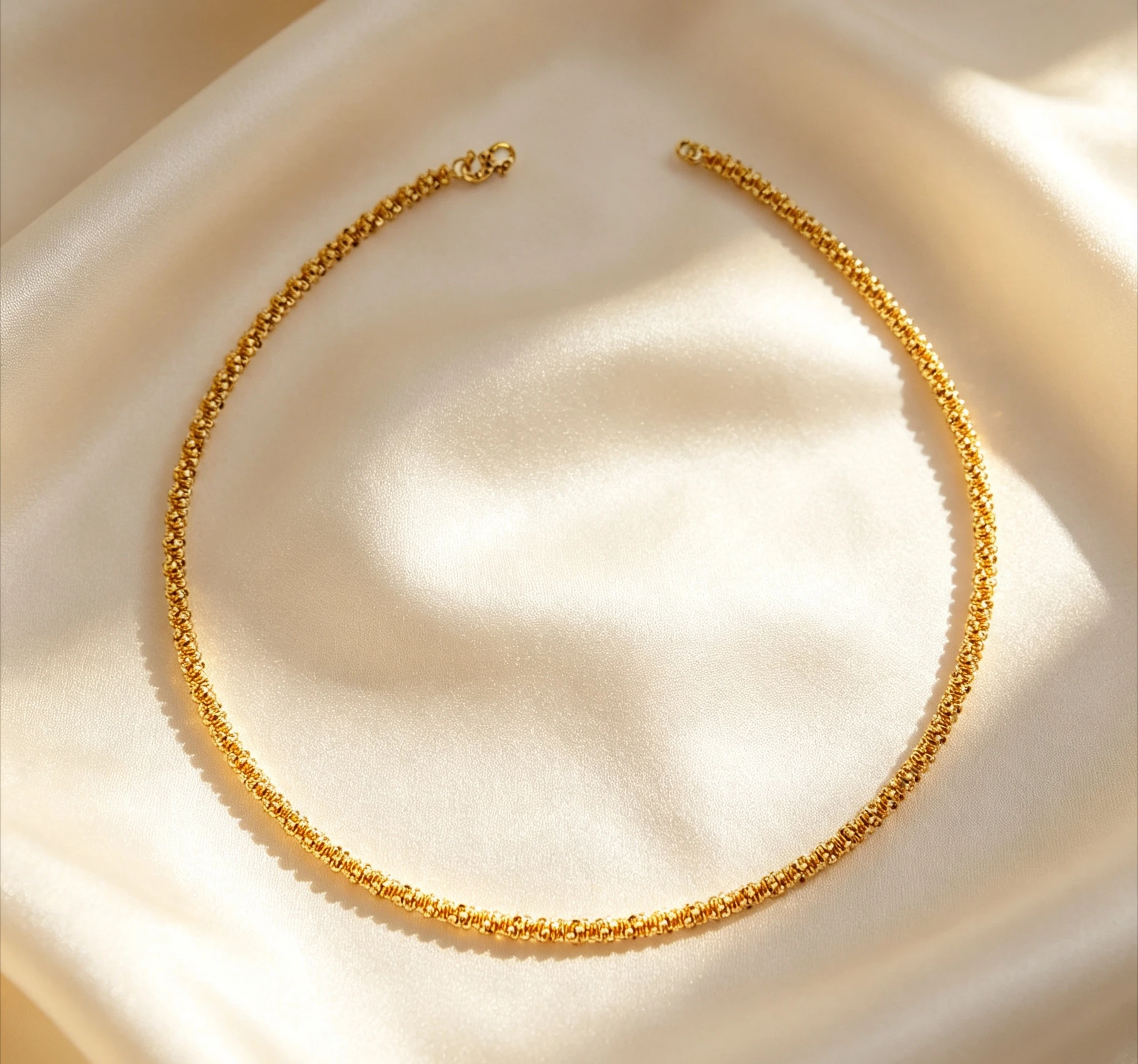 Pure Gold real gold Women's Snowflake Caterpillar Necklace Bracelet Anklet Set Giving gifts for friends