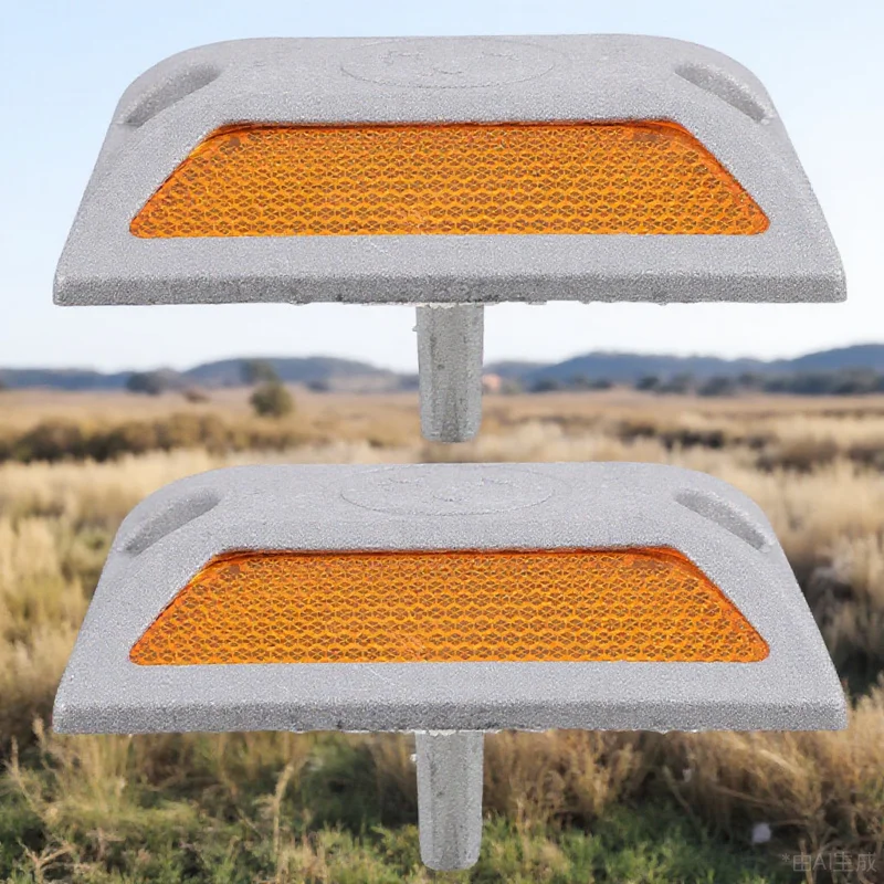 

2Pcs Reflective Road Pavement Markers Driveway Reflectors Nighttime Visibility Safety Accessories Road Markers