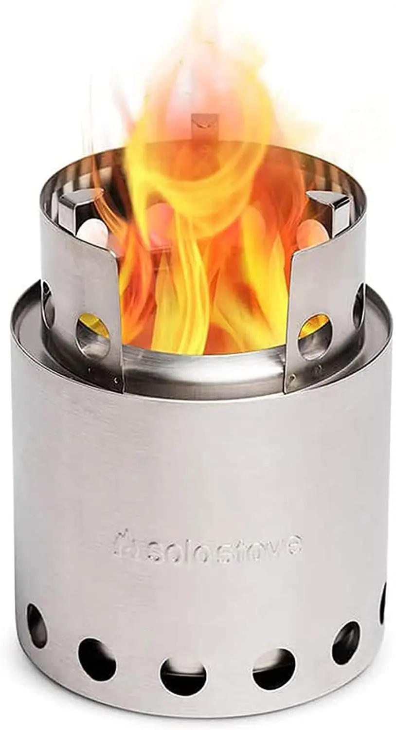 

Portable Wood Burning Stove for Camping Hiking Survival | Efficient Low Smoke Quick Boil Lightweight Compact Design