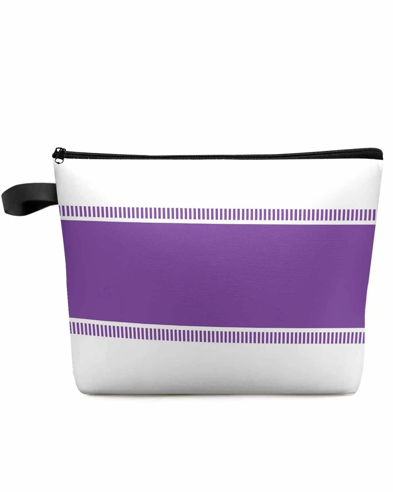 Purple Stripe Texture Makeup Bag Pouch Travel Essentials Lady Women Cosmetic Bags Toilet Organizer Kids Storage Pencil Case