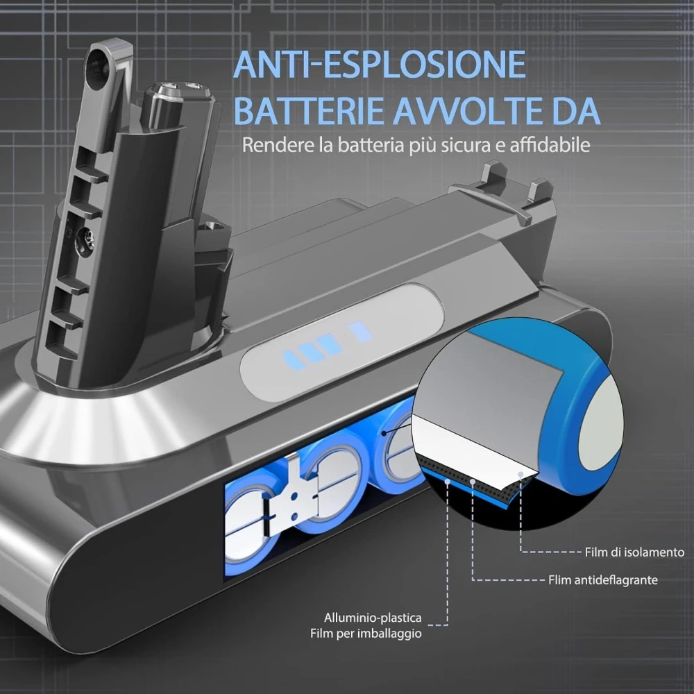 

Аккумулятор 6 Ач для Dyson V10 SV12, для пылесосов Cyclone V10/Animal/Absolute/Motorhead/Fluffy, сменный перезаряжаемый аккумулятор