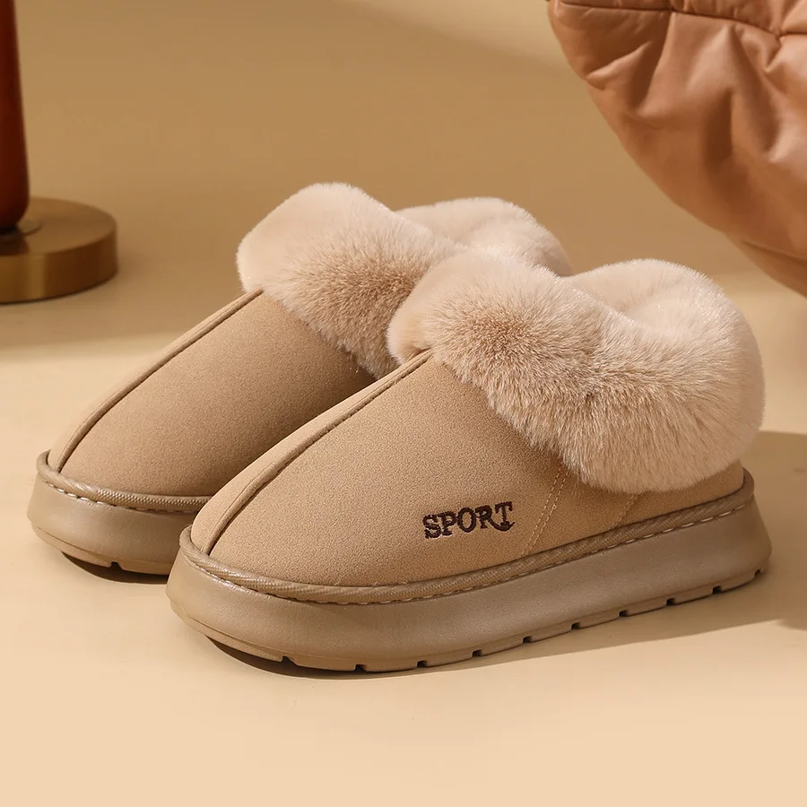 Women's Winter Thicken Plush Warm Snow Boots Fluffy Faux Fur Platform Ankle Boots Woman Lightweight Soft Sole Cotton Shoes 2024