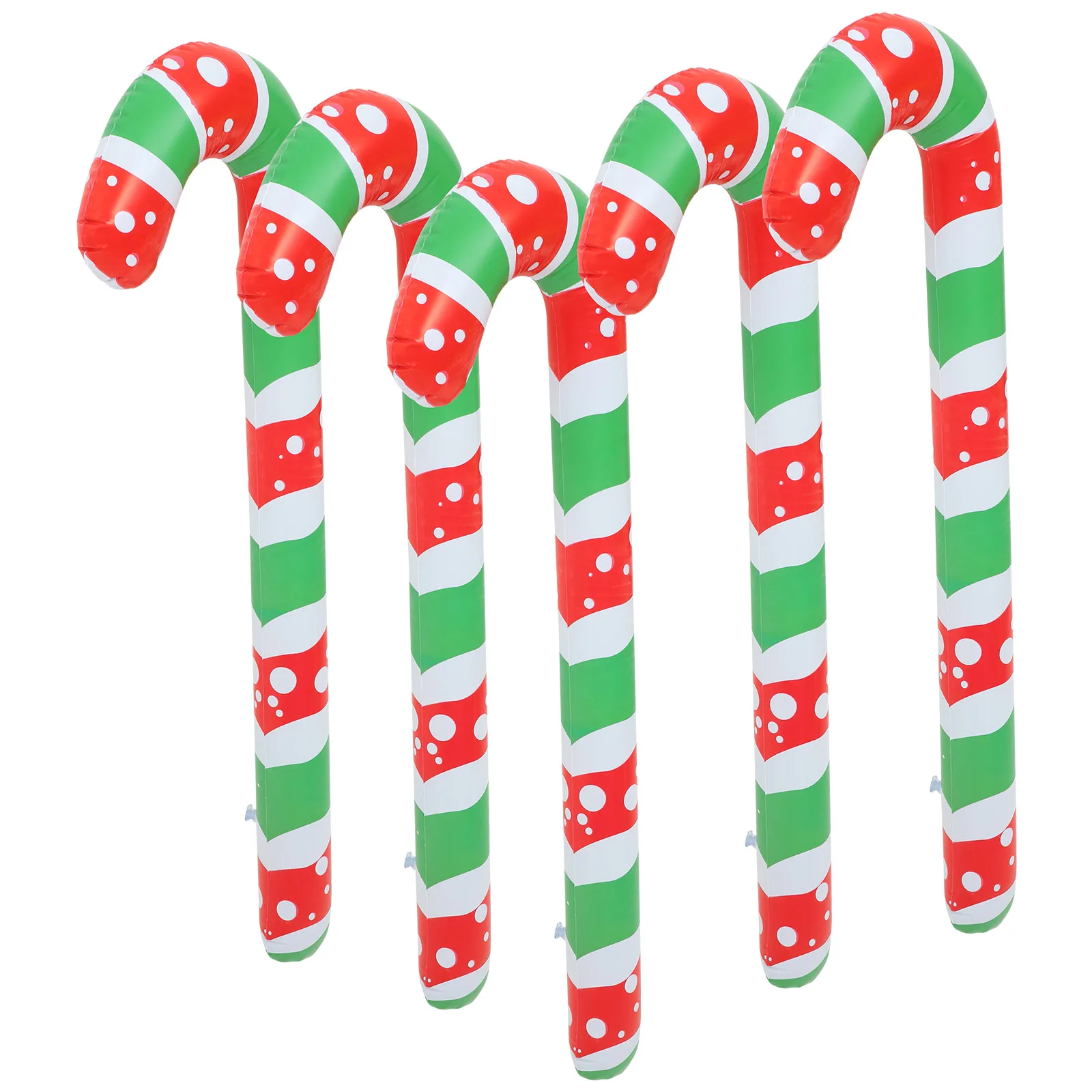 

5 Pcs Inflatable Candy Crutches Decoration Cane Prop Pvc Canes Balloons Festive Cute Creative