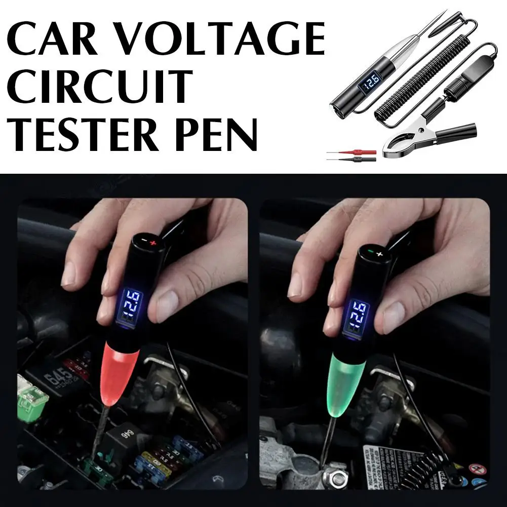 12V/24V Car Voltage Circuit Tester Pen LED Digital Repair Car Auto Probe Diagnostic Electrical Power Display Tool Pen Test L6G7