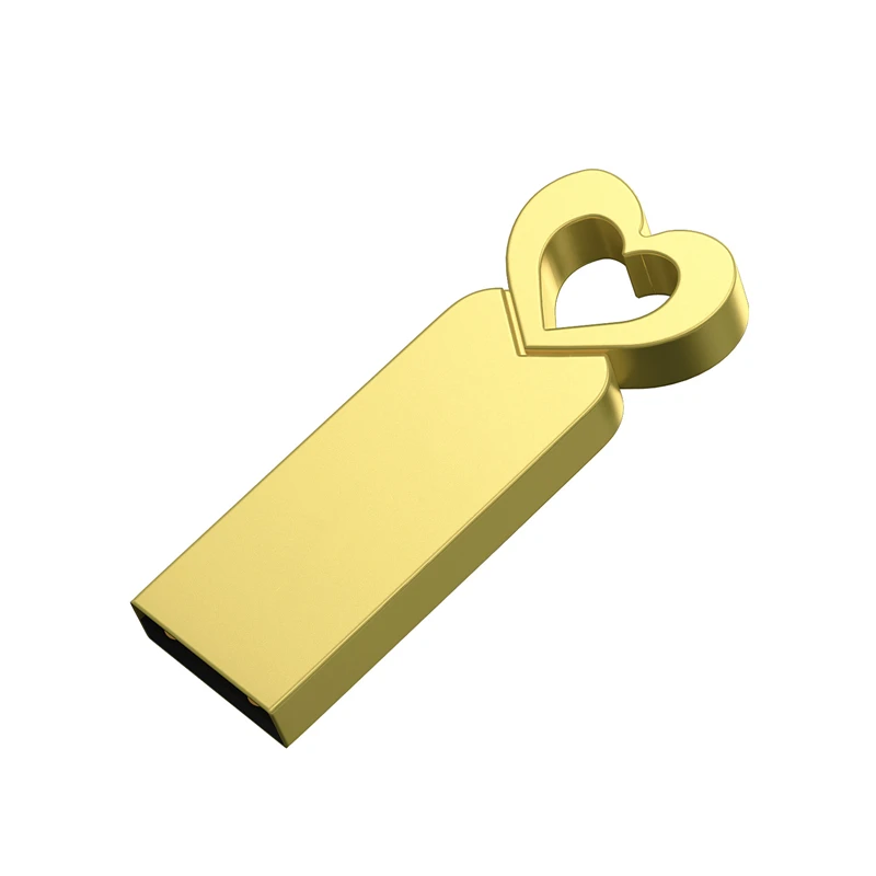 無料カスタムレーザー彫刻ロゴカラーラブハートメタルUSB2.0フラッシュドライブ4GB 8GB 16GB 32GB 64GB 128GBメモリースティック