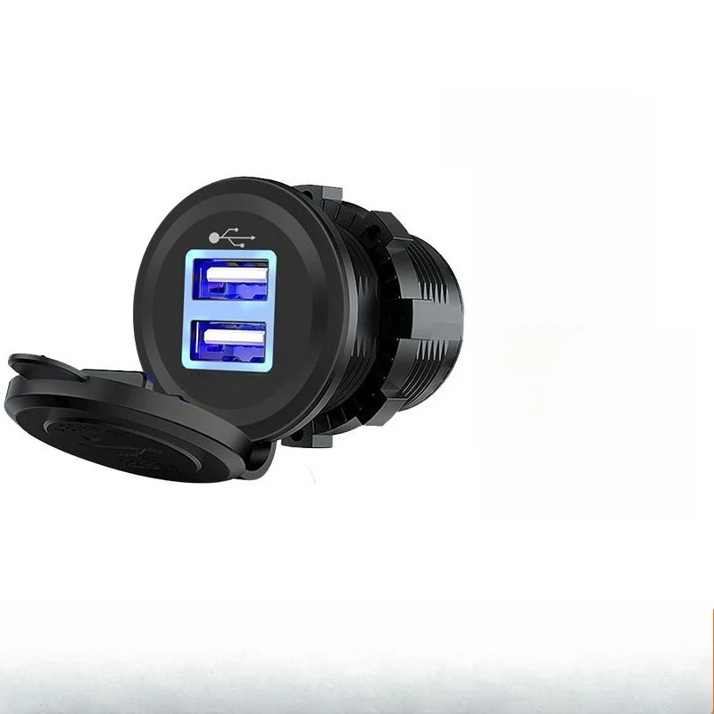 Car Cigarette Lighter Socket Dual USB Motorcycle Modified Car Charger Voltmeter Combination 12-24V