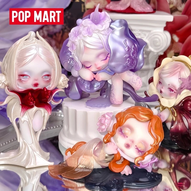 

New Hot Pop Mart Skullpanda Blind Box Four Acts Of Flowers Series Collectible Art Figure Desktop Ornament Cute Gifts