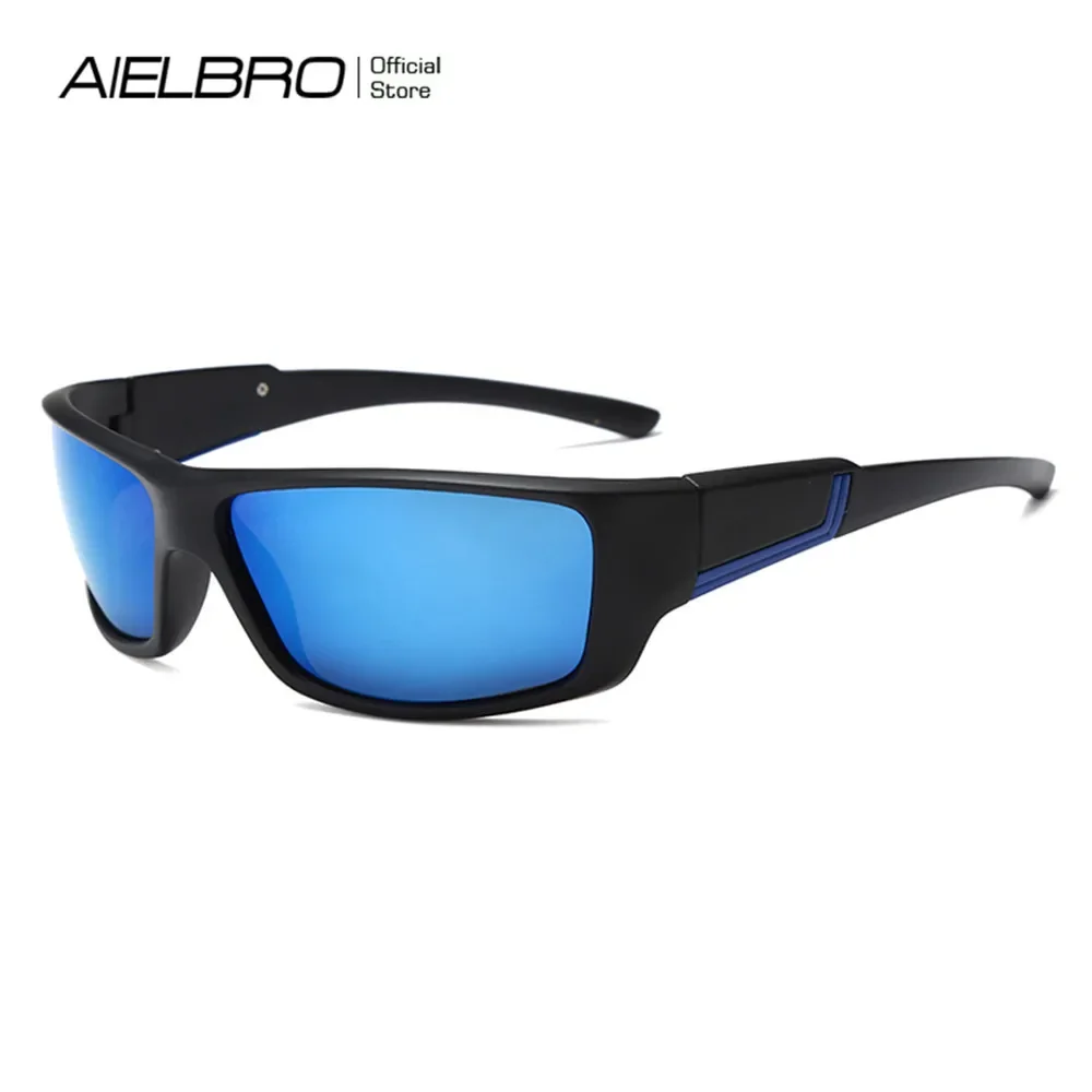 AIELBRO-Lunettes de cyclisme polarisées pour homme, verres de sport