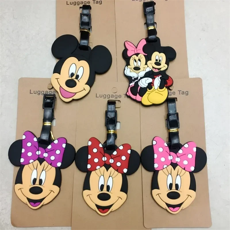 

Disney cartoon Mickey Mouse travel Accessories luggage tag Minnie Suitcase ID Addres Holder Baggage Boarding Tags portable label