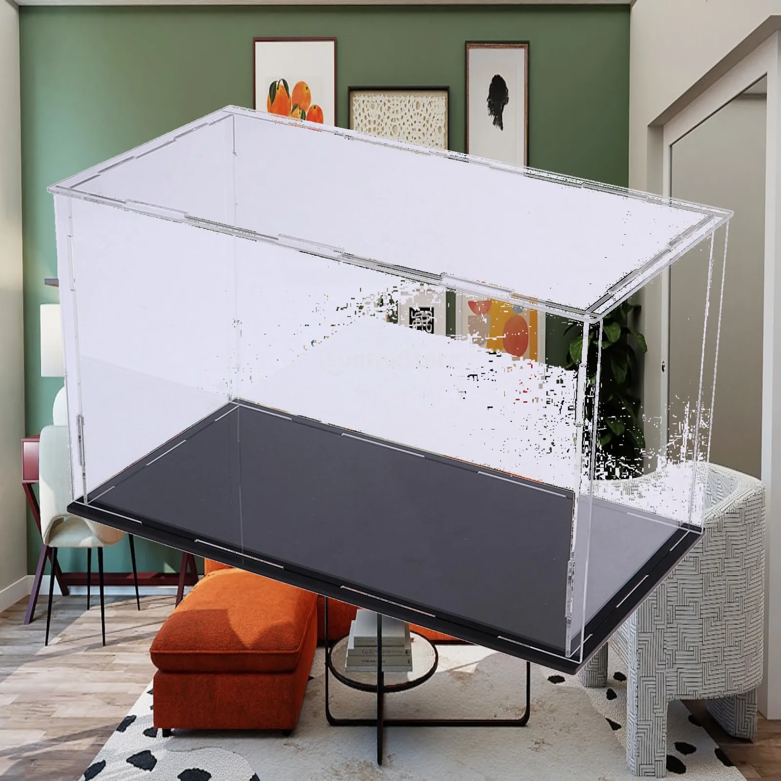 Acrylic Showcase Storage Box for Miniature Paint and Model Kit Tools Clear Dustproof Display Case Riser Stand for Toys Figures