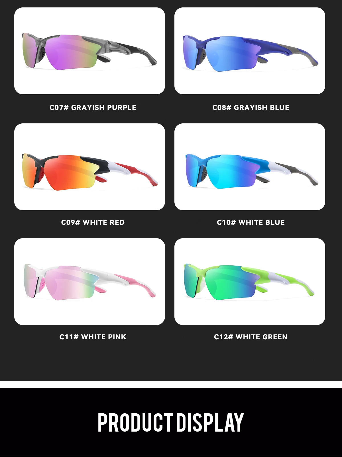 Sport-Sonnenbrille für Herren, Radfahrbrille, Laufbrille, Angelbrille, Augenschutz, Reitbrille, Outdoor-Sportbrille – Detail 2