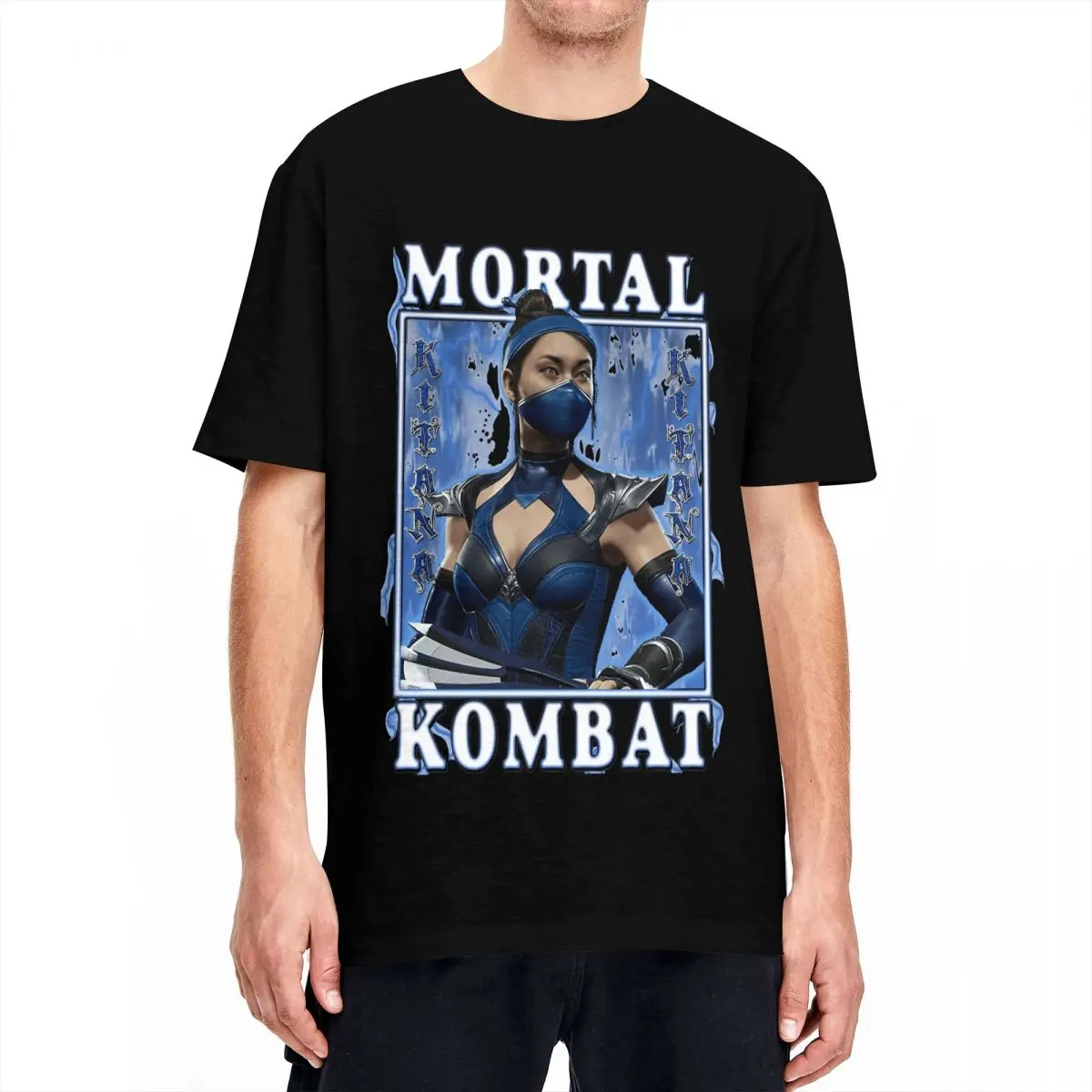 Men Women's Mortal Kombat Kitana T Shirt Pure Cotton Tops Funny Short Sleeve Round Collar Tees Graphic T-Shirt