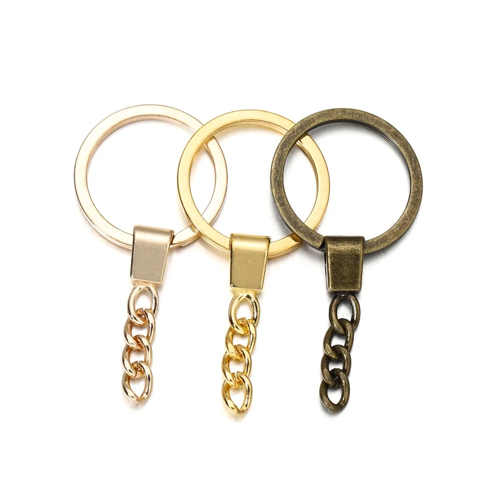 5Pcs/Lot 30mm Key Ring Key Chain Gold Color Long Round Split Keychain Keyrings for DIY Key Chain Jewelry Making Wholesale