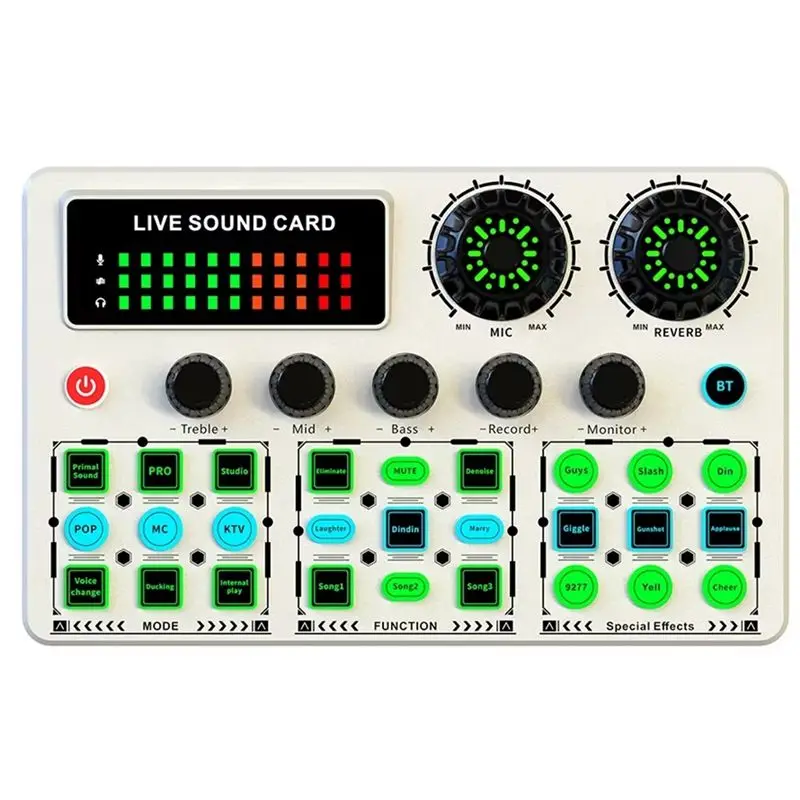 V99 Mixer Live Sound Card Dedicated Singing Sound Card Equipment Mobile Karaoke Recording Computer Podcast B-VVNB