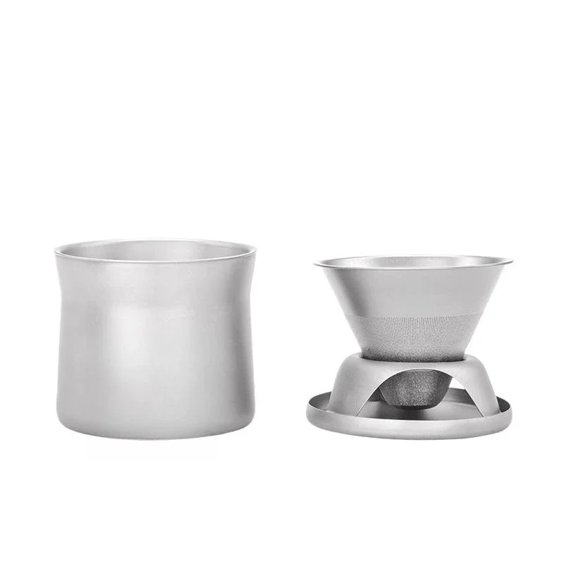 Pure titanium coffee drip filter funnel hand brewed coffee pot, multi-functional teacup