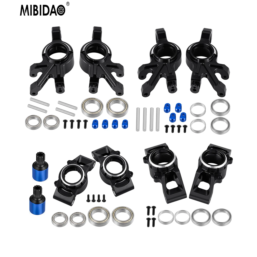 

MIBIDAO 2pcs Metal Rear Hubs/ Steering Blocks /Diff Drive Cup for 1/5 X-MAXX RC Monster Truck Upgrade Parts
