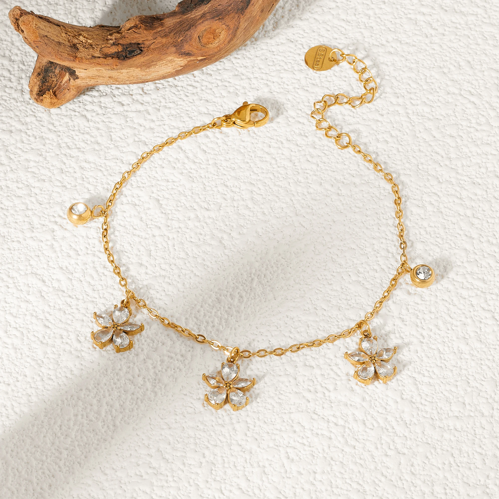 Edelstahl Goldenes Minimalistisches Ovales Bohnenperlen-Kugel-Seilketten-Armband Verlängerung Nicht Verblassendes Zartes Schmuck-Geschenk