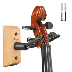 Violin Wall Mount Violin Accessories Wooden Handcrafted Smooth Violin Hanger Wear-resistant With Bow Hanger Gift For Women Men