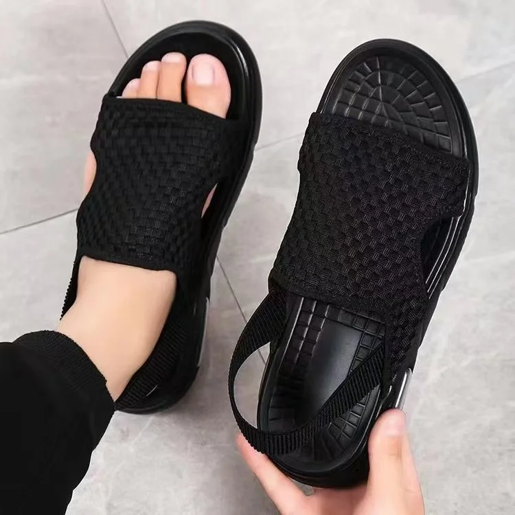 2023 New Summer Shoes For Men Casual Outdoor Men's Beach Sandals Fashion Air Cushion Mesh Flat Slippers Sandalias Zapatos Hombre