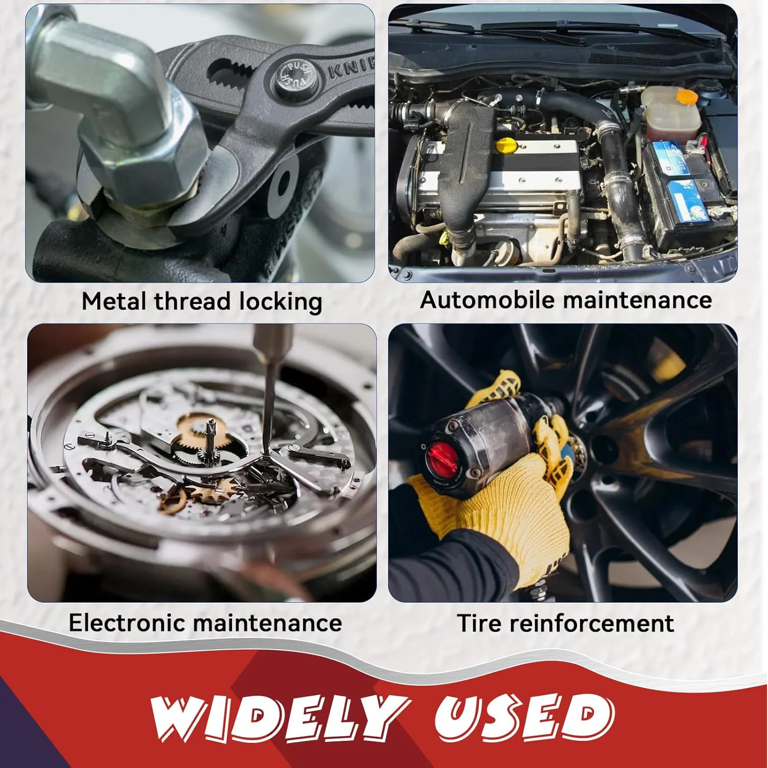 Mittel- und hochfestes Gewindesicherungsmittel zur Verhinderung von Lösen und Korrosion, die für die Automobilwartung verwendet werden.