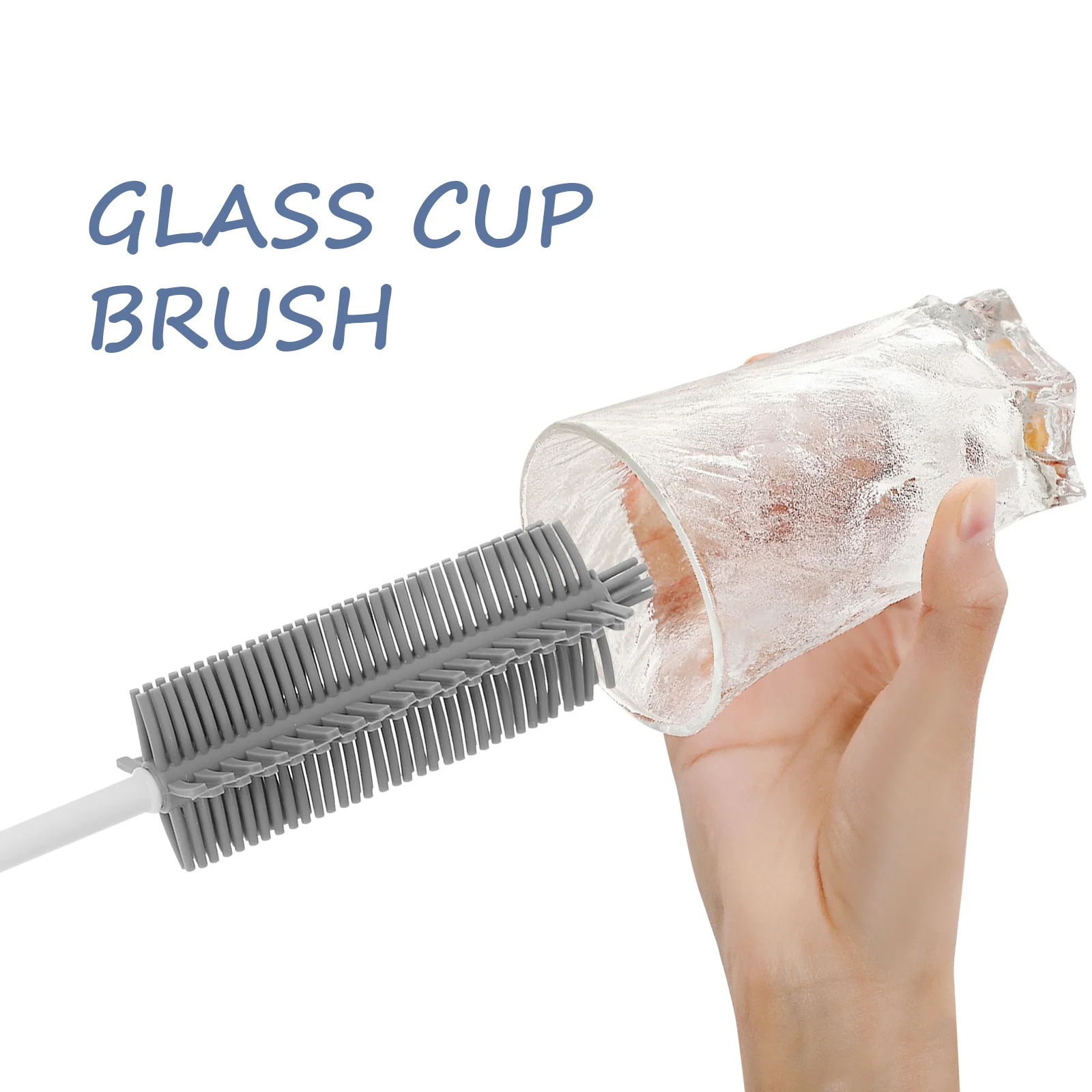 

Glass Cup Cleaning Brush Silicone Long Straw Cleaner Multi-Function Bottle Tube Tool Portable Reusable Household Kitchen Bar