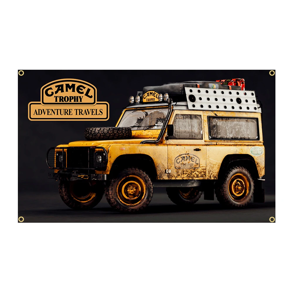 90X150cm Camel Trophy ADVENTURE TRAVEIS Flag Polyester Printed Garage Decoration Banner Tapestry