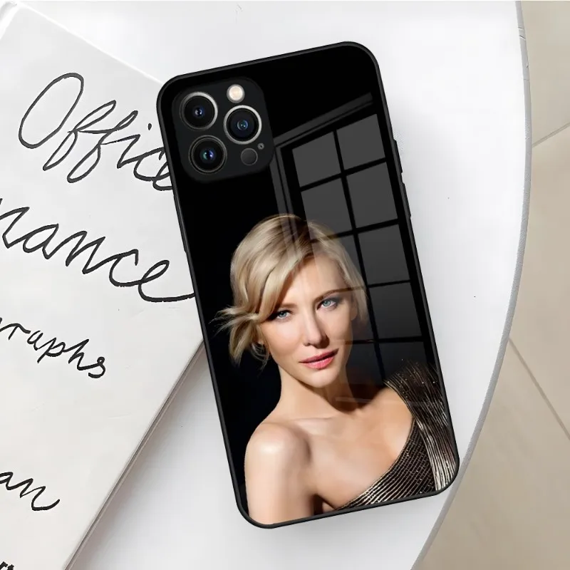 Movie Actor Cate Blanchett Phone Case For Iphone 14 13 12 11 Pro Max Mini X Xr Xs 8 7 Puls 6 Toughened Glass