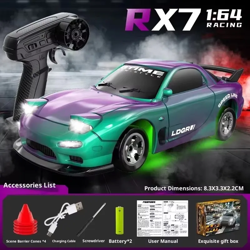 

New desktop remote control sports car 1:64 full ratio professional four-wheel drive high-speed drifting car children's car