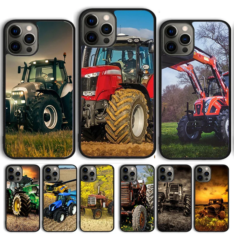 Farm Vehicle Tractor Phone Case Cover For iPhone 15 16 14 13 12 Pro Max mini 11 Pro Max XS XR Plus Coque Shell