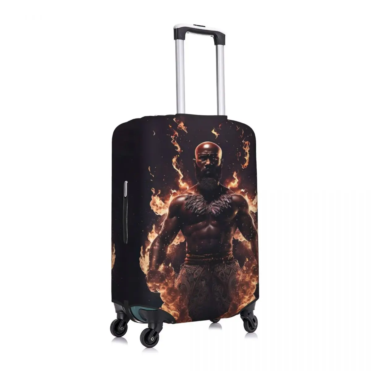 Black Elemental God Of Fire Print Luggage Protective Dust Covers Elastic Waterproof 18-32inch Suitcase Cover Travel Accessories