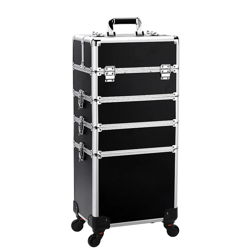 Mala de maquiagem profissional, Trolley Case, tatuagem destacável prego, bordado beleza Toolbox, 2 camadas, 3 camadas, 4 camadas