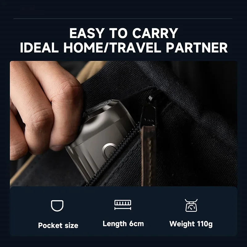 ماكينة حلاقة مغناطيسية صغيرة برأسين من النوع C شحن ماكينة حلاقة كهربائية صامتة قابلة للغسل محمولة للرجال والنساء ماكينة حلاقة كهربائية جديدة